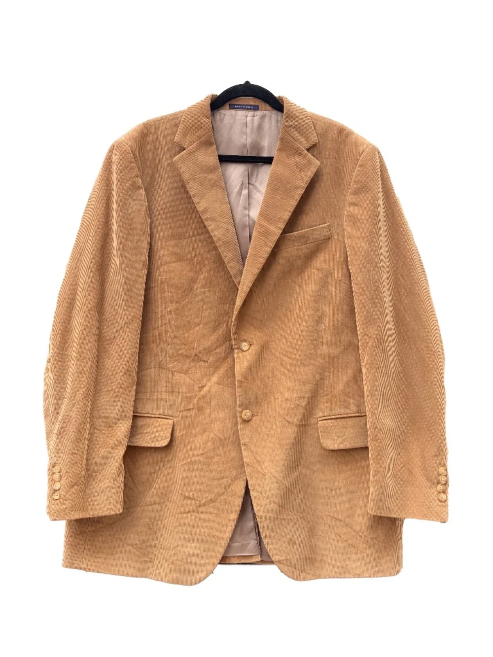 Lands’ End Mens Corduroy Tan Blazer Size 42 Long Light Academia Ivy League Retro